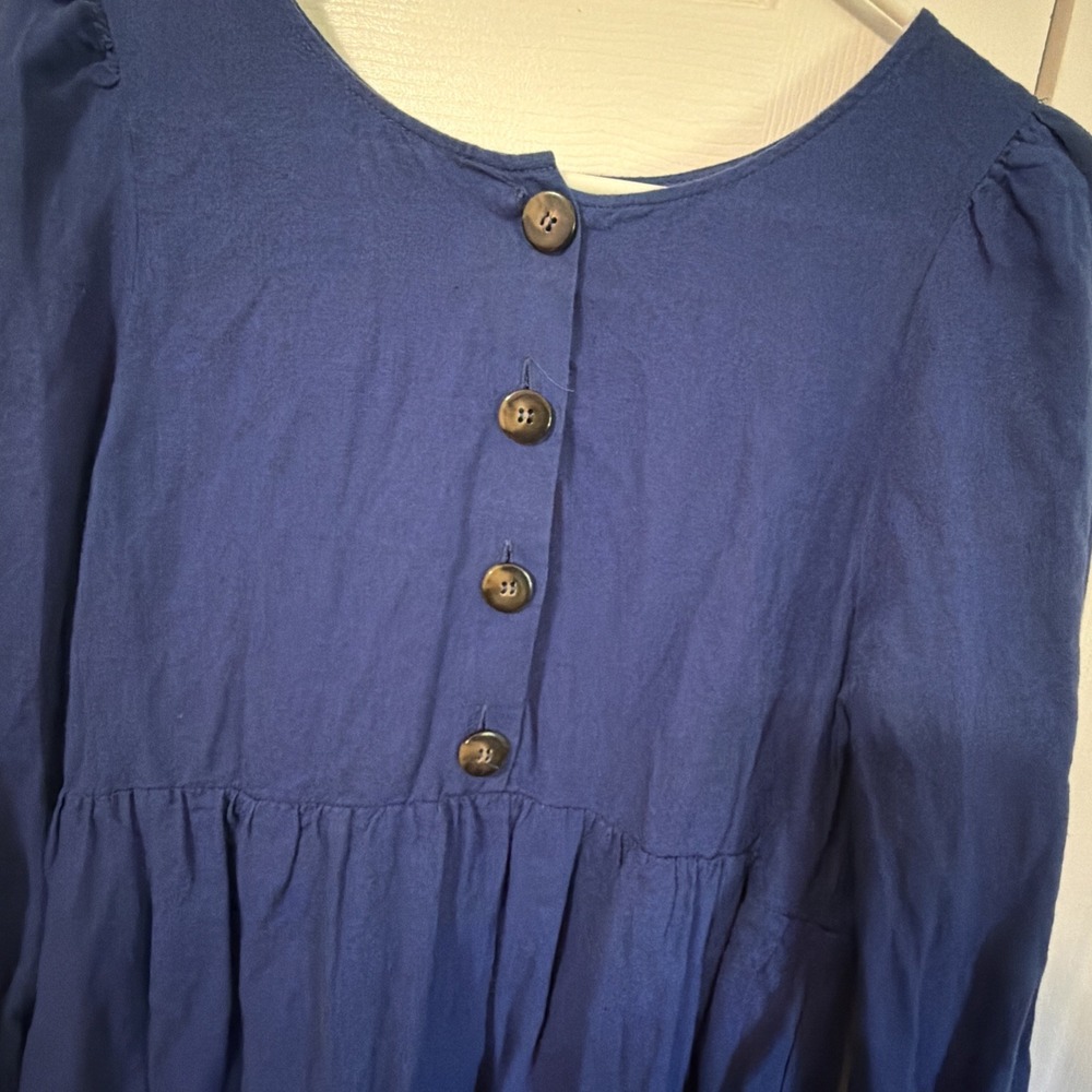 Sezane Candice Two Way Babydoll Dress Linen Blend Size 38/6 Button Back - Picture 4 of 6